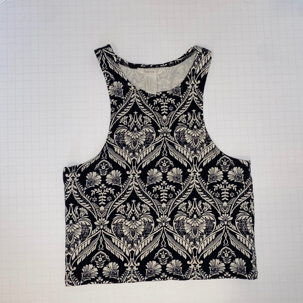 Forever 21 Printed High Neck Top
